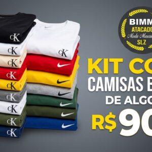 KIT 5 Camisas Básicas Algodão 30.1