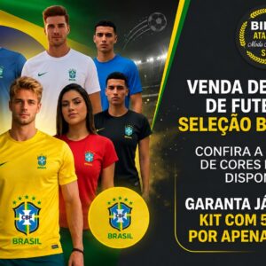 KIT 5 Camisas Dry-Fit Brasil - Masc/Fem